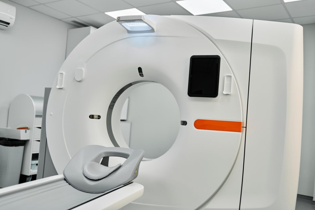 MRI - Magnetic resonance imaging scan device. MRI scaner room
